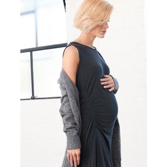 Ripe Ruched Maternity Midi Dress M - Picture 1 of 11